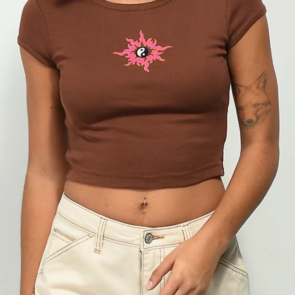 empyre trish brown yin yang baby tee